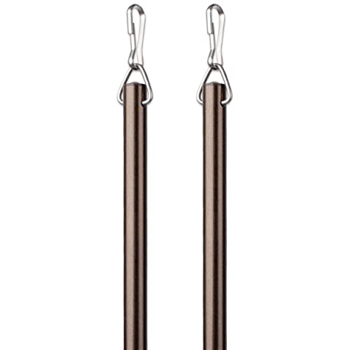 Curtain Wand - Aluminum Curtain and Drapery Pull Rod with Stainless Steel Hardware for Curtains, Draperies, and Room Divider Curtains - 36 Inches, Metallic Bronze - Pack of 2