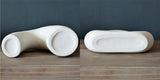 Carrot's Den Donut Vase, Set of 2 - White Large Ceramic Vase - Minimalist Nordic, Hollow | Table Centerpiece, Olive Plant, Wedding, Living Room, Bookshelf, Office, Modern Home, Entryway, Console