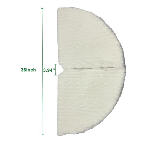 Christmas Tree Skirts 36inch White Faux Fur Xmas Tree Skirt for Christmas Decoration New Year Party Holiday Decorations