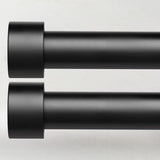 2 Pack Curtain Rods for Windows 48 to 84 Inch(4-7ft), 1 Inch Black Adjustable Heavy Duty Curtain Rod Set, Outdoor Long Drapery Rods for Patio Bedroom, Size 32"- 90"