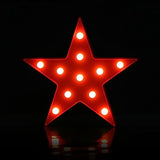 Patriotic Independence Day Red Star Decoration, Marquee Light LED Star Sign Tabletop Decor for USA Celebrations