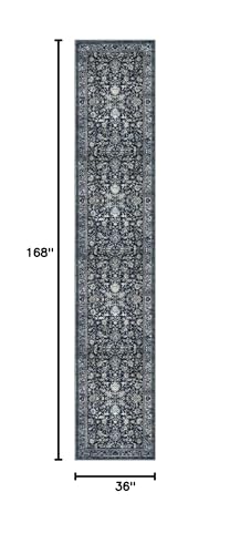 Runner for Hallway 3x14 ft Washable Runner Rug, Midnight Navy