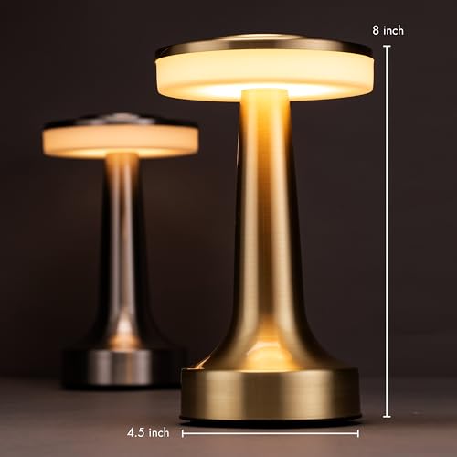 O’Bright Portable LED Table Lamp with Touch Sensor, 3-Levels Brightness, Rechargeable Battery Up to 48 Hours Usage, Night Light for Kids Nursery, Nightstand Lamp, Bedside Lamp (Gold)