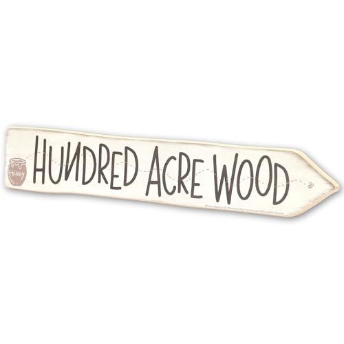Disney Winnie the Pooh Hundred Acre Wood Arrow Wall Decor - Fun Hundred Acre Wood Sign for Kids' Bedroom or Nursery