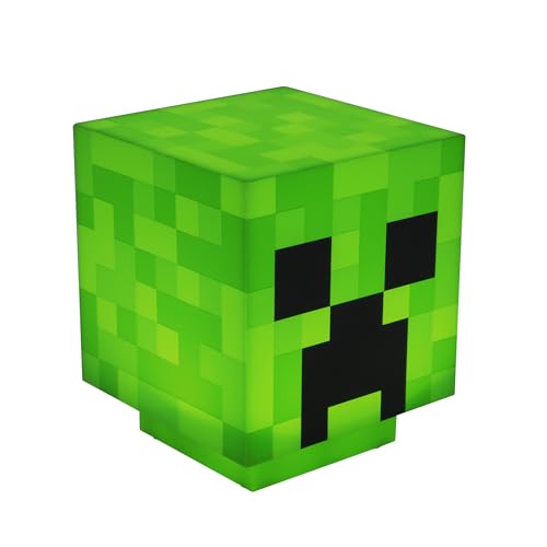 Paladone Minecraft Creeper Desk Light with Official Creeper Sounds, Handheld Night Light for Kids Room or Gamer Décor - Licensed Minecraft Gifts
