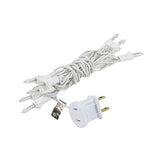 Novelty Lights 5 feet 10 Bulb Clear Mini Light String on White Wire, Non-Connectable Incandescent Fairy Lights for Bottles and Crafts, 4" Bulb Spacing, 24" Lead, Stackable Fused Plug