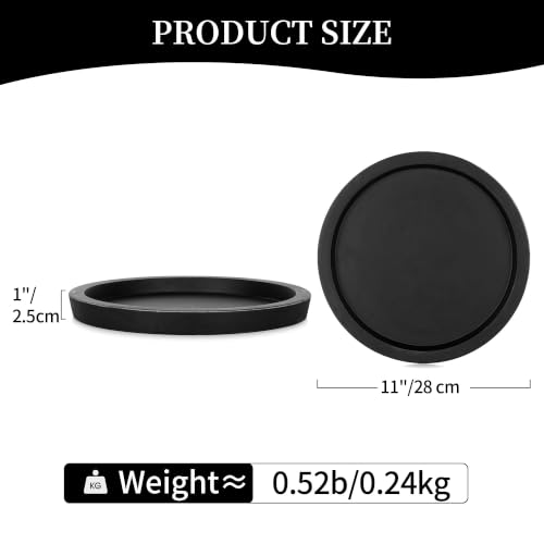 Hanobe Round Wood Candle Holder Tray, Black Coffee Table Centerpiece Decor