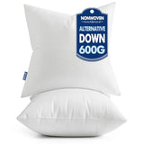 MIULEE Set of 2 Throw Pillow Inserts 20x20 Inches, 100% Virgin Filling Nonwoven Pillow Inserts for Couch Sofa Living Room
