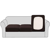 H.VERSAILTEX Stretch 6 Piece Cushion Sofa Slipcovers,Brown