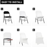 HAINARverS Stretch Spandex Folding Chair Covers 30PCS Universal Fitted Chair Cover Protector for Wedding,Party, Banquet, Holidays, Celebration, Decoration(White, 30 PCS)