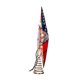 Kurt Adler UL 10L Capiz American Flag Inspired Star Treetop