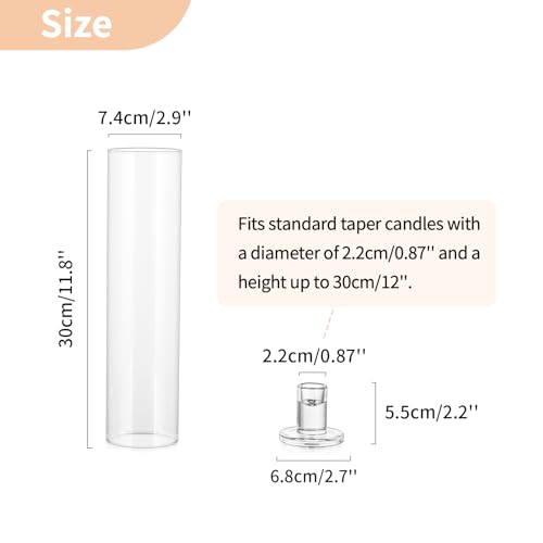 NUPTIO Hurricane Candle Holder for Candlesticks: 11.8" H Set of 6