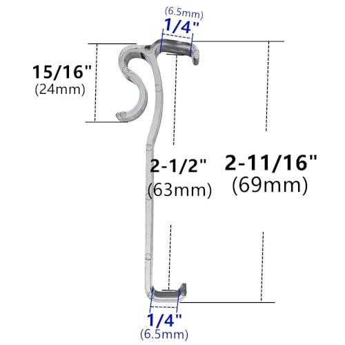 Valance Clips 6pcs 2-1/2'' Window Blinds Hidden Clip Clear Plastic for Horizontal Blinds Valance Retainer Holder