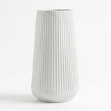 White Ceramic Vase, 8 Inch Flower Vases for Pampas Grass and Dried Flowers, Modern Vase for Living Room Table, Kitchen Shelf, Wedding Centerpiece Decor