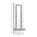 Aeveco Crystal Crush Diamond Mirrored Candle Sconces, Silver Wall Candle Holder Set of 2, Wall Decorations for Living Room，Dining Room (Rectangle Stripe (Style 4))
