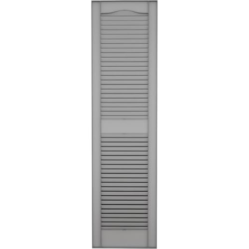 Ekena Millwork Lifetime Vinyl LL1S12X04800PG Standard Cathedral Top Center Mullion, Open Louver Vinyl Shutters, w/Installation Shutter-Lok's & Matching Screws (Per Pair), 12"W x 48"H, Paintable