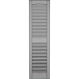 Ekena Millwork Lifetime Vinyl LL1S12X04800PG Standard Cathedral Top Center Mullion, Open Louver Vinyl Shutters, w/Installation Shutter-Lok's & Matching Screws (Per Pair), 12"W x 48"H, Paintable