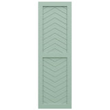 18"W x 34"H True Fit PVC Two Panel Chevron Modern Style Fixed Mount Shutters, Seaglass (Per Pair - Hardware Not Included)