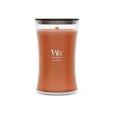 WoodWick Pumpkin Praline Scented Candle, Crackling Wick, 21.5oz