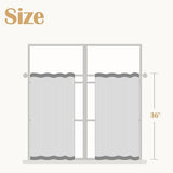 jinchan Boho Kitchen Curtains Linen Tier Curtains 36 Inches Bohemian Cafe Small Drapes Striped Mudcloth Farmhouse for Bathroom RV Camper Light Filtering Rod Pocket 2 Panels Black on Beige