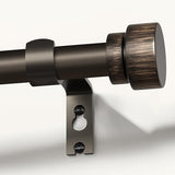 Lootkell Modern Antique Brown Bronze Curtain Rods for Windows 66 to 120 Inches Adjustable Heavy Duty 1" Diameter Window Rod with Decorative Finials for Outdoor Farmhouse Bedroom Kitchen Living Room