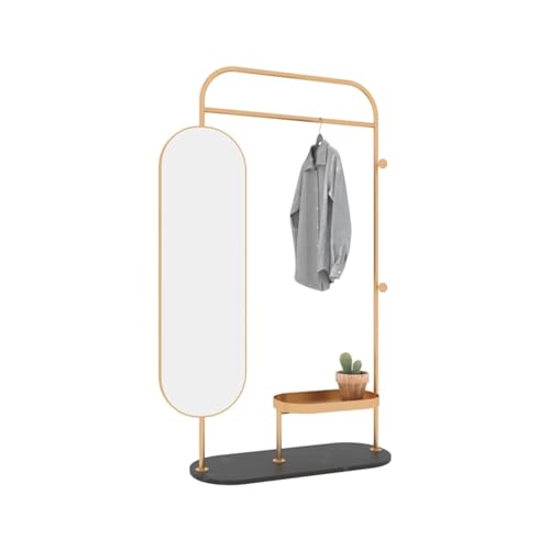 FKEE55UED Floor Luxury Marble Coat Rack Full-Length Mirror Multi-Functional Minimalist Floor Mirror