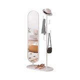 Decorative Luxury Full-Length Floor Mirror with Rotating Coat Rack Integrated for Bedroom and Home Use for Living Room