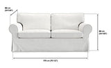 Ektorp Loveseat Sofa Cover Replacement for IKEA Ektorp Sofas Cover, Ektorp 2 Seat Loveseat Cover Only!(Daily Blue)