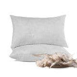 Bafode Throw Pillow Inserts 20'' x 12'' Set of 2, Down Feather Decorative Pillows, Luxury White Throw Pillows for Couch, Sofa, Bed and Cushion