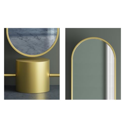 Full-Length Mirror Floor-Standing Full-Length Mirror Home Living Room Bedroom Entrance Dressing Fitting Mirror Full-Length Door Mirror Full Length Floor Mirror (Gold)