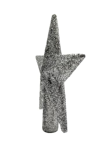 Kurt Adler 4" Petite Treasures Silver Glittered Mini Star Christmas Tree Topper - Unlit