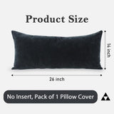 Chenille Lumbar Pillow Covers 14X26 inch Dark Blue
