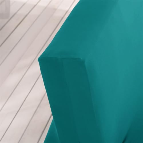 Stretch Futon Cover Armless Sofa Slipcover Foldable Sofa Bed Covers with Elastic Band, Machine Washable (Peacock Blue)