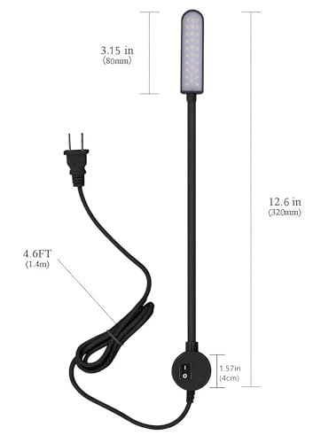 LED Sewing Machine Light,POWKER 30 LED Magnetic Mount Drill Press Light with Flexible Silone Coating Gooseneck for Sewing Machine, Drill Presses, Desks, Music Stands, Craft, Workbenches, Lathes Lamps