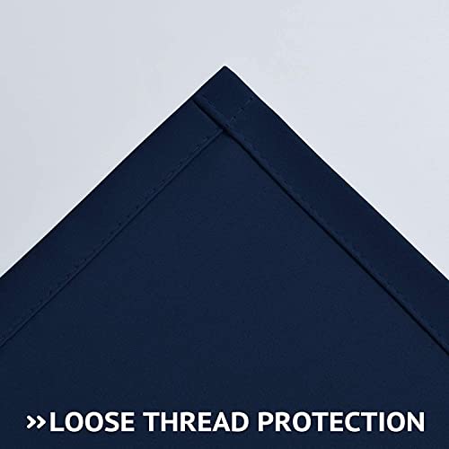 COSVIYA Grommet Blackout Room Darkening Navy Blue Curtains 84 inch Length 2 Panels,Thick Polyester Light Blocking Insulated Thermal Window Curtain Drapes for Bedroom/Living Room,52x84 inches