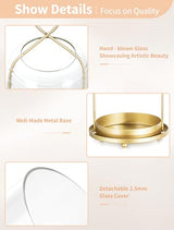 NUPTIO Glass Lanterns Decorative Outdoor, Gold Hurricane Candle Holders