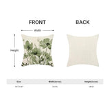 Spring Floral Pillow Covers 18x18 Inches Set of 2,Sage Green Floral Throw Pillow Covers Outdoor Summer Flower Decoration Pillowcase Farmhouse Decorative Square Linen Cushion Cover For Home Sofa