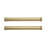 MODE Premium Collection Side Mount 1 1/8" Diameter Curtain Rod Set of Two with Brushed Gold End Cap Finials and Steel Wall Mounted 12” to 20” Adjustable Curtain Rods, Brushed Gold
