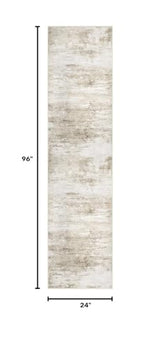 Washable 2x8 Runner Rug for Hallway: Kitchen Runner Non Slip Neutral Soft Abstract Modern Low Pile Stain Resistant Carpet Runner for Entryway Bedroom Bathroom Laundry Indoor Floor (Beige, 2'x8')