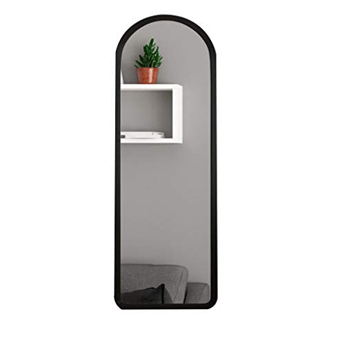 Wall Hung Full Length ed Mirror Free Standing Floor Standing Dressing Mirror Adjustable Bedroom Furniture (Color : Black Size : 120 * 38cm)