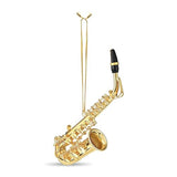 Broadway Gifts Gold Saxophone Christmas Tree Ornament Decoration 4.5 inches | Hand-Crafted Brass Sax in Red Gift Box for Band Student or Teacher- Saxophone Player