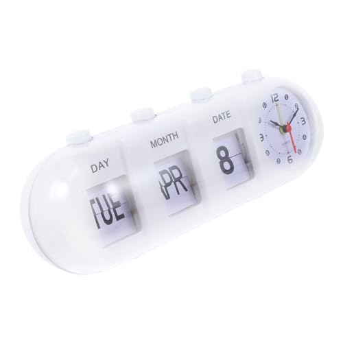 Garneck Home Office Manual Flipping Clock Retro Desktop Calendar Month Date Display Material for Home Decor Easy Read Design for Office Kitchen and More