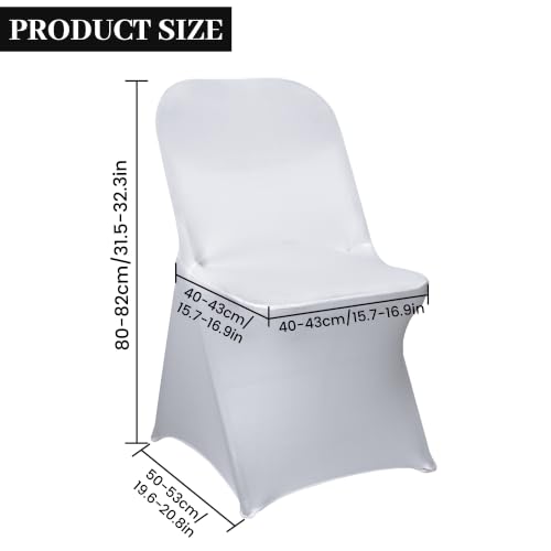 Dimatic 6 Pack Red Stretch Fabric Folding Chair Covers, Universal Fit Washable Slipcovers for Wedding, Banquet, Party