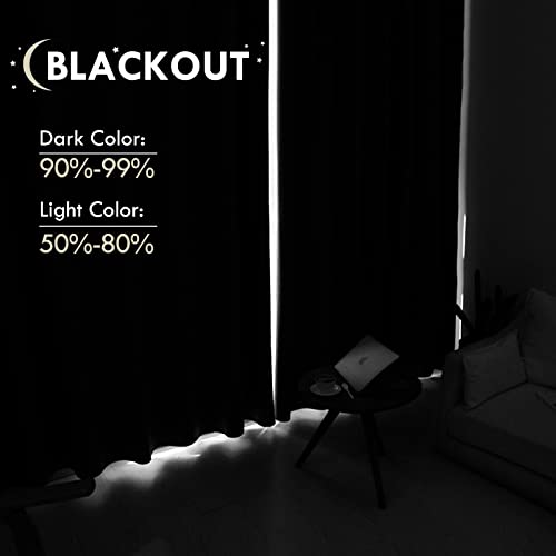 DWCN Navy Blue Blackout Curtains for Bedroom 63 Inches Long 2 Panels Set Window Drapes Thermal Insulated Room Darkening Rod Pocket Curtains for Kids Boys Room (W42 x L63 Inch, Navy Blue)