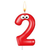 MTLEE Number Birthday Candle Monster Theme Candles Cookies Cake Topper for Girl Boy Cartoon Birthday Party Cake Decorations Supplies(Red,Number 2)