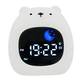 Sleep Trainer Clock for Kids, Bedside Cute Alarm Clock with Night Light Rechargeable Digital Clocks for Girls & Boys, Bear