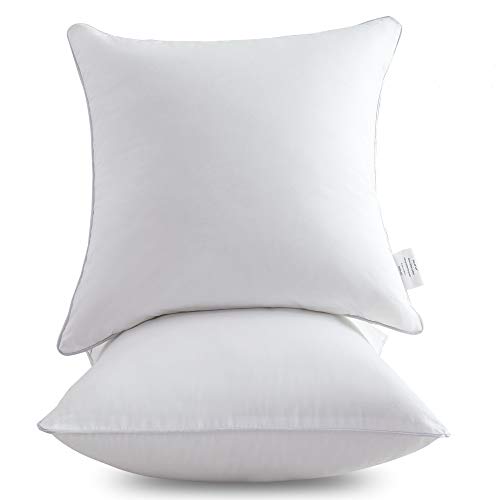 Leeden 18 x 18 Pillow Inserts Set of 2 (White) & 18 x 18 Pillow Inserts Set of 2 (Beige)