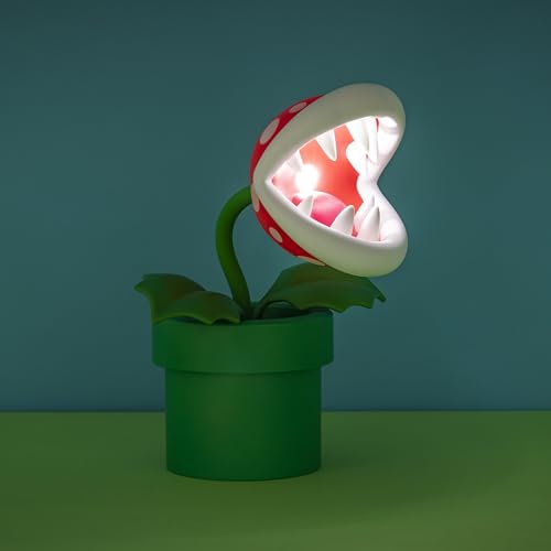 Nintendo Offical Licensed Super Mario Bros Piranha Plant LED Desk Light with Adjustable Head by Paladone, Collectible Gamer Gift Night Light