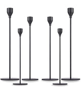Matte Black Taper Candle Holder Set of 6, Tall Candlestick Holders