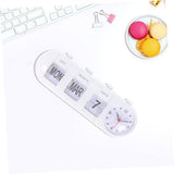 Garneck Home Office Manual Flipping Clock Retro Desktop Calendar Month Date Display Material for Home Decor Easy Read Design for Office Kitchen and More